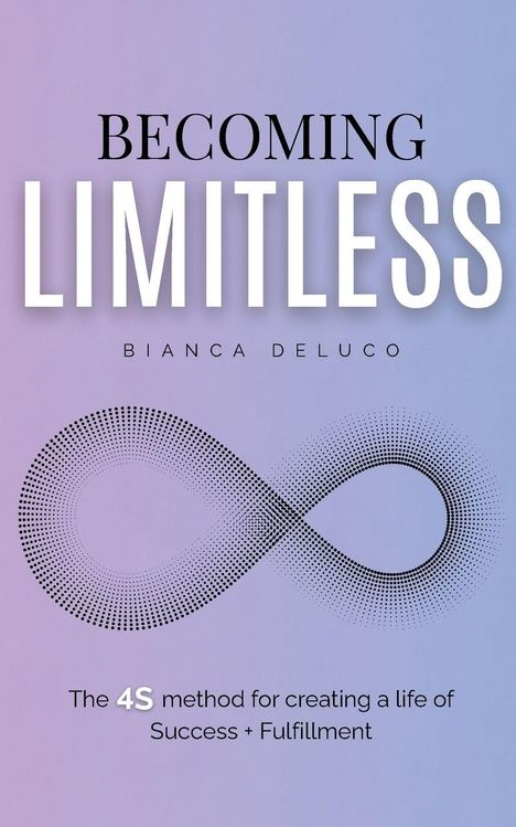 "Becoming Limitless" von Bianca Deluco, das 4S-Methodenbuch für Erfolg und Erfüllung. Ein Unendlichkeitszeichen ziert das Cover.