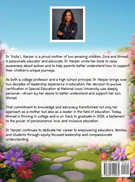 Dr. Trista L. Harper, Mutter zweier Kinder, engagierte Pädagogin und Fürsprecherin, fördert Bewusstsein für Autismus.