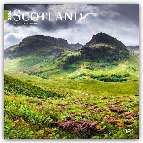 Browntrout Publishers: Scotland - Schottland 2026 - 16-Monatskalender, Kalender