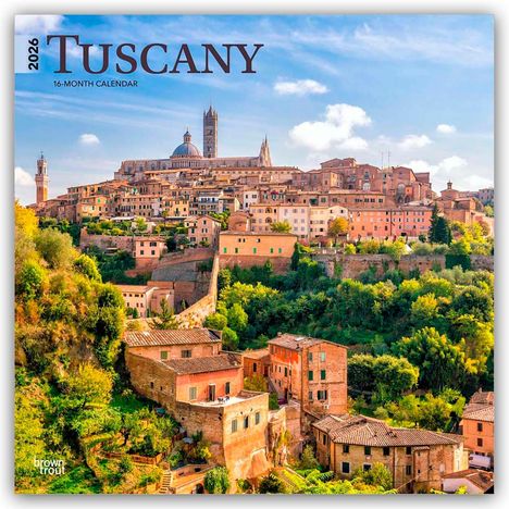 Browntrout Publishers: Tuscany - Toskana 2026 - 16-Monatskalender, Kalender