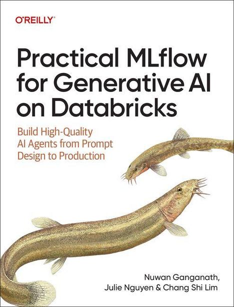 Practical MLflow for Generative AI on Databricks. Zwei detailreich illustrierte Fische, länglich, in natürlichen Farben.