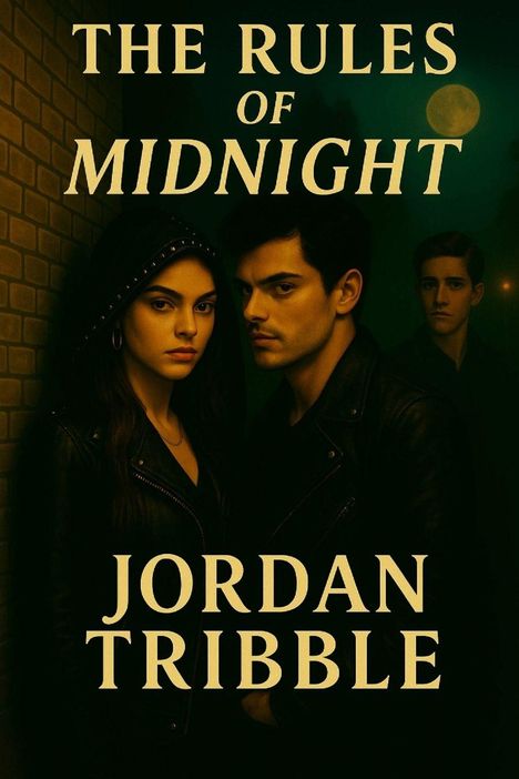 "The Rules of Midnight", "Jordan Tribble". Drei Personen, dunkle Kleidung, nächtliche Szenerie mit Vollmond.