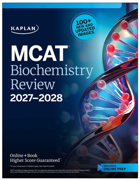 Kaplan MCAT Biochemistry Review 2027-2028, 100+ neue Bilder, enthält Online-Vorbereitung, Illustration einer DNA-Helix.