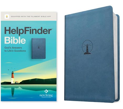 New Living Translation: Helpfinder Bible Nlt, Filament Enabled (Leatherlike, Harbor Blue, Red Letter), Buch