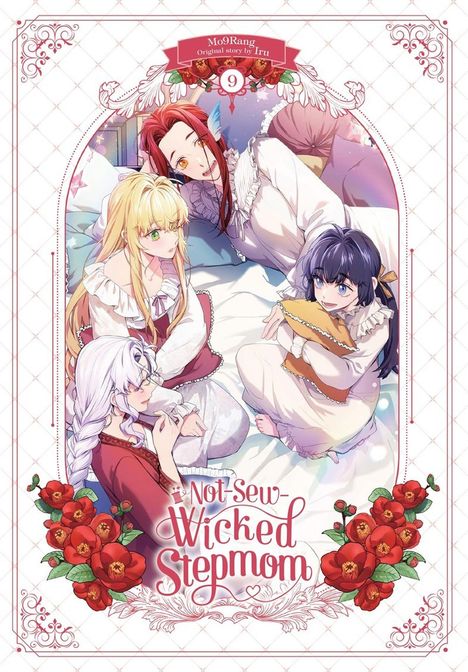 „Not-Sew-Wicked Stepmom“, Band 9 von Mo9Rang, Originalgeschichte von Iru. Illustration mit vier Frauen in Nachtkleidern.