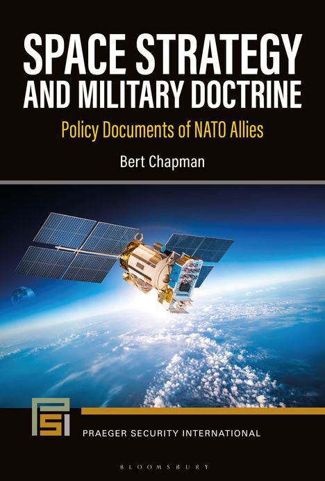 "SPACE STRATEGY AND MILITARY DOCTRINE" steht groß geschrieben, mit einem Satelliten über der Erde.