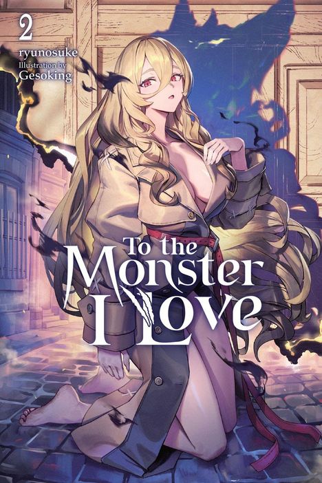 „To the Monster I Love“. Eine blonde Frau in einem offenen Mantel, umgeben von Schatten in einer städtischen Umgebung.