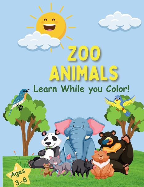 Indya King: Zoo Animals Coloring Book, Buch