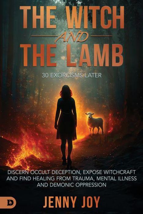 "The Witch and the Lamb: 30 Exorcisms Later. Silhouette einer Frau und einem Lamm, beide umgeben von mystischem Licht im Wald."