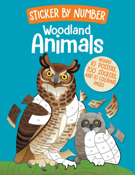 Weldon Owen: Sticker by Number: Woodland Animals, Buch