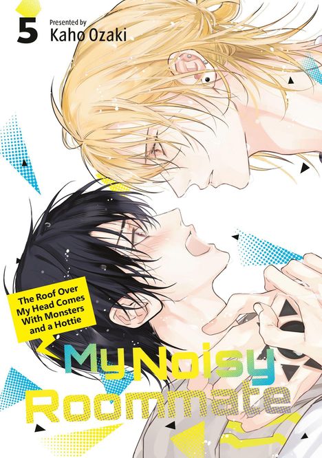 „My Noisy Roommate“ steht in großen Buchstaben. Zwei Personen in Nahaufnahme, eng beieinander, vertauschte Haarfarben.