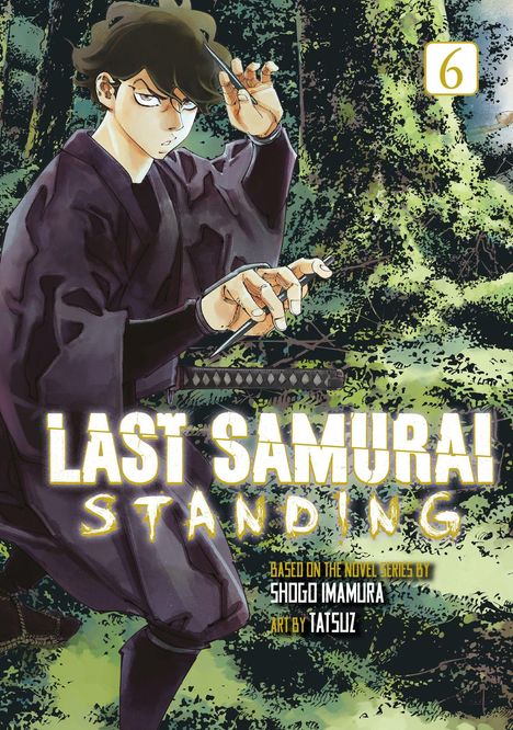 "Last Samurai Standing", Illustration zeigt einen Samurai, der in einem Wald in Kampfhaltung posiert.