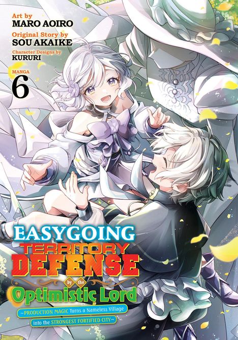 Titel: "Easygoing Territory Defense by the Optimistic Lord". Ein Mann und eine Frau in eleganter Kleidung, lächelnd.