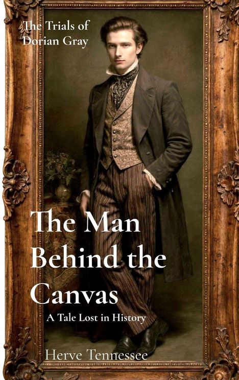 „The Trials of Dorian Gray“, „The Man Behind the Canvas“, „A Tale Lost in History“, „Herve Tennessee“. Ein Mann im Anzug.