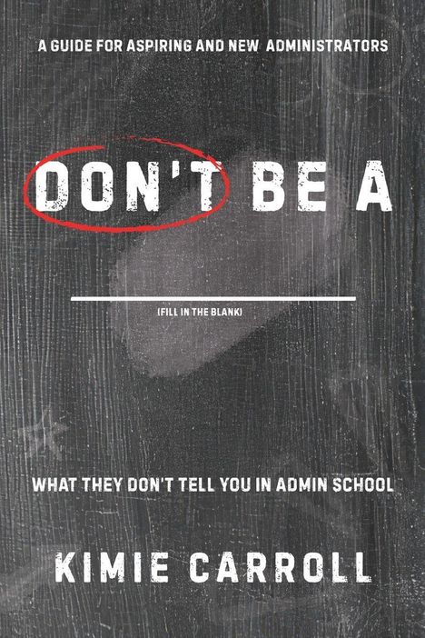 "Don't Be A" rot markiert, "Fill in the blank" darunter. Gedämpfter schwarzer Hintergrund mit Buchstabenstruktur.