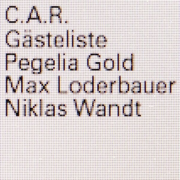 C.A.R.: Gästeliste (Vinyl-LP)