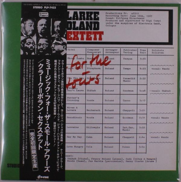 Kenny Clarke & Francy Boland: Music For The Small Hours (Limi... (LP)