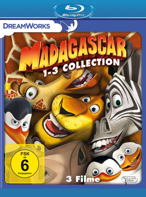 Madagascar 1-3 (Blu-ray)