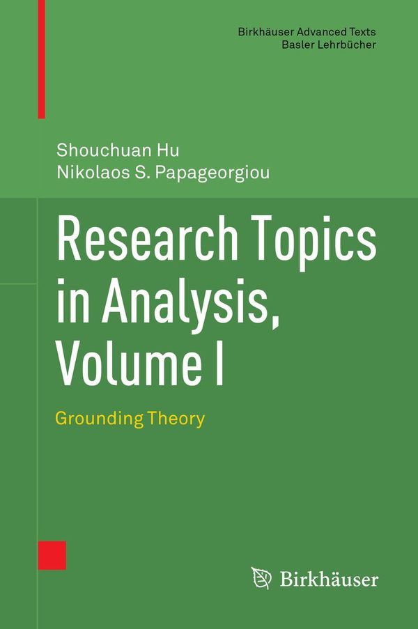 Research Topics in Analysis, Volume I - Shouchuan Hu (Buch)