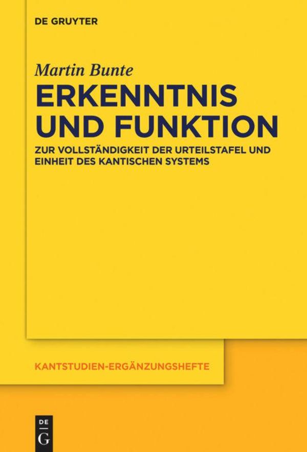 Erkenntnis und Funktion - Martin Bunte (Buch)