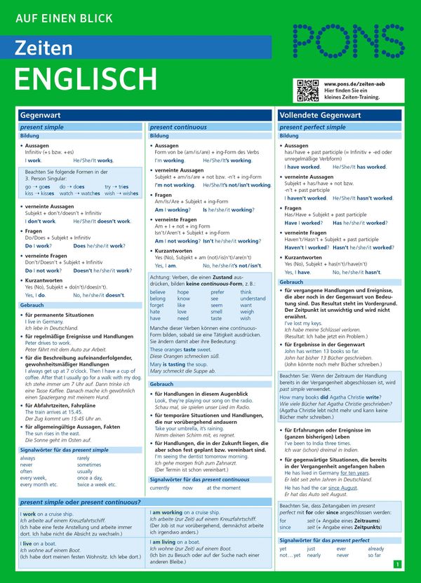 PONS Zeiten auf einen Blick Englisch (Buch)