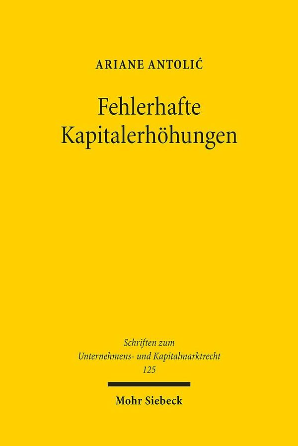 Fehlerhafte Kapitalerhöhungen - Ariane Antoli (Buch)