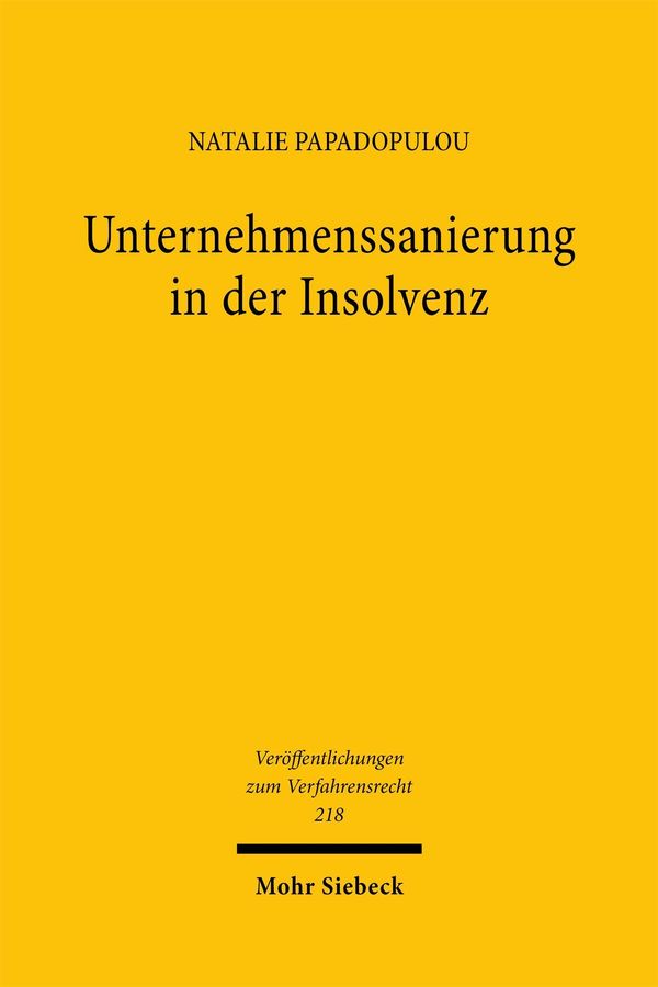 Unternehmenssanierung in der Insolvenz - Natalie Papadopulou (Buch)