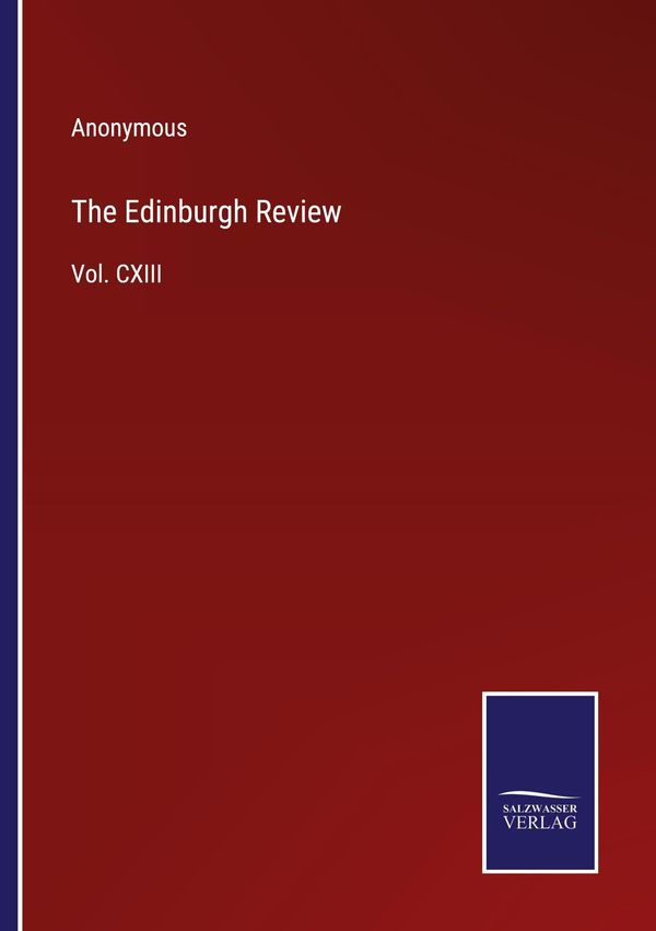 The Edinburgh Review - Anonymous (Buch)