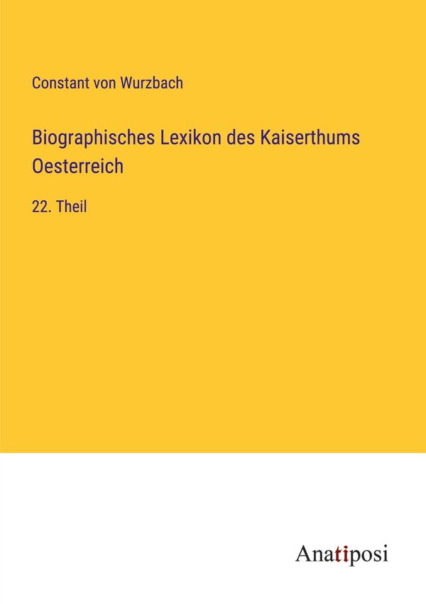 Biographisches Lexikon des Kaiserthums Oesterreich (Buch)