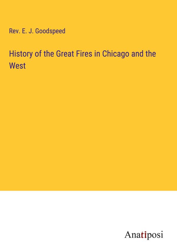 History of the Great Fires in Chicago and the West (Buch)