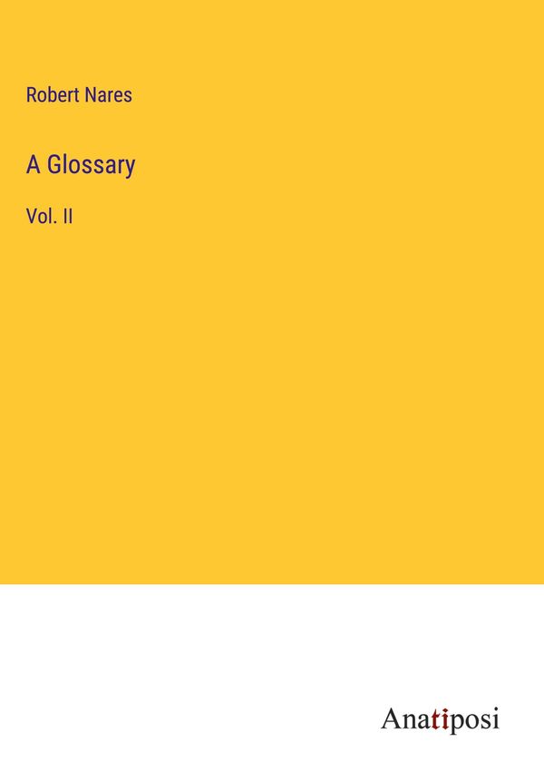 A Glossary - Robert Nares (Buch)