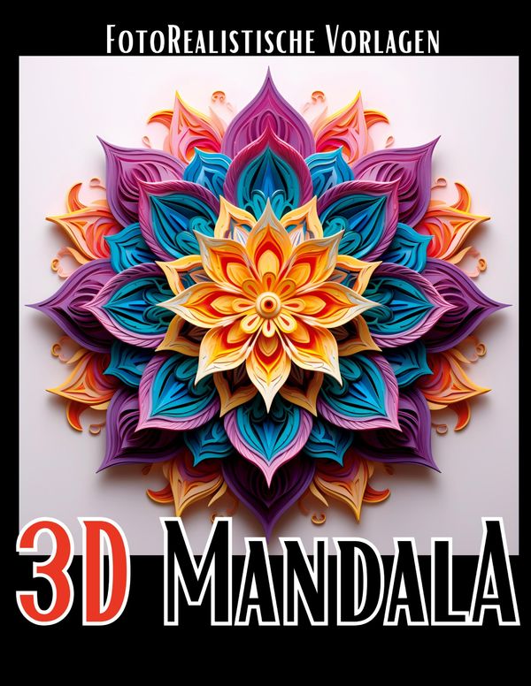 3D Mandala Malbuch "Black & White" - Lucys Schwarze Malbücher (Buch)