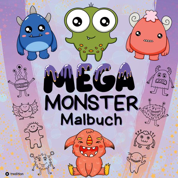 Mega Monster Malbuch Lustiges Ausmalbuch für Kinder Monstermalbuch ...