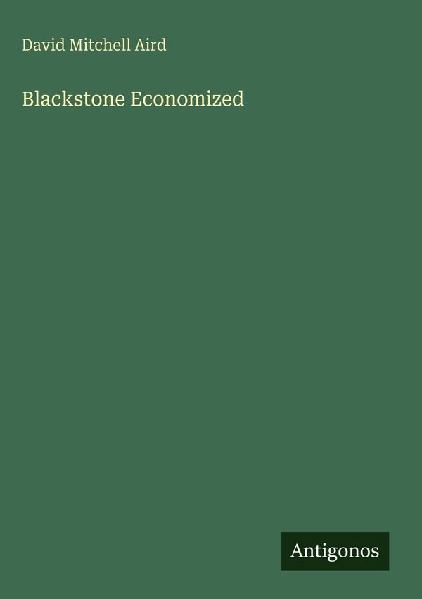 Blackstone Economized - David Mitchell Aird (Buch)