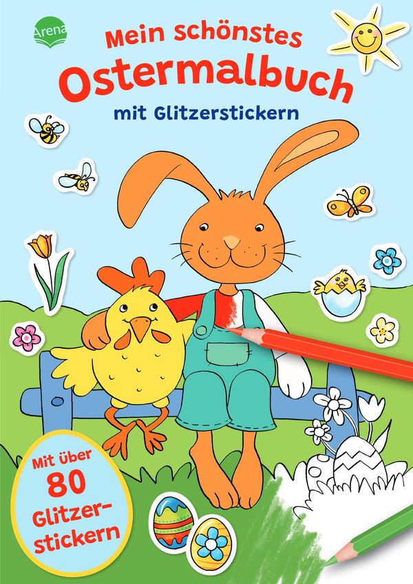 Mein schönstes Ostermalbuch mit Glitzerstickern (Mit über 80 Glitze...