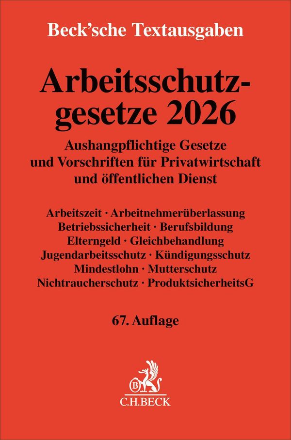 Arbeitsschutzgesetze 2026 (Buch)