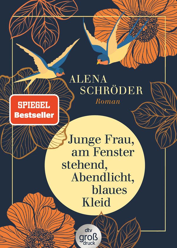 Junge Frau, am Fenster stehend, Abendlicht, blaues Kleid (Buch)