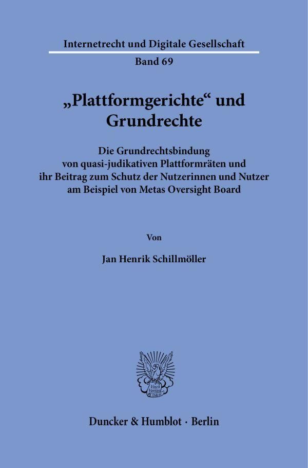 "Plattformgerichte"und Grundrechte - Jan Henrik Schillmöller (Buch)
