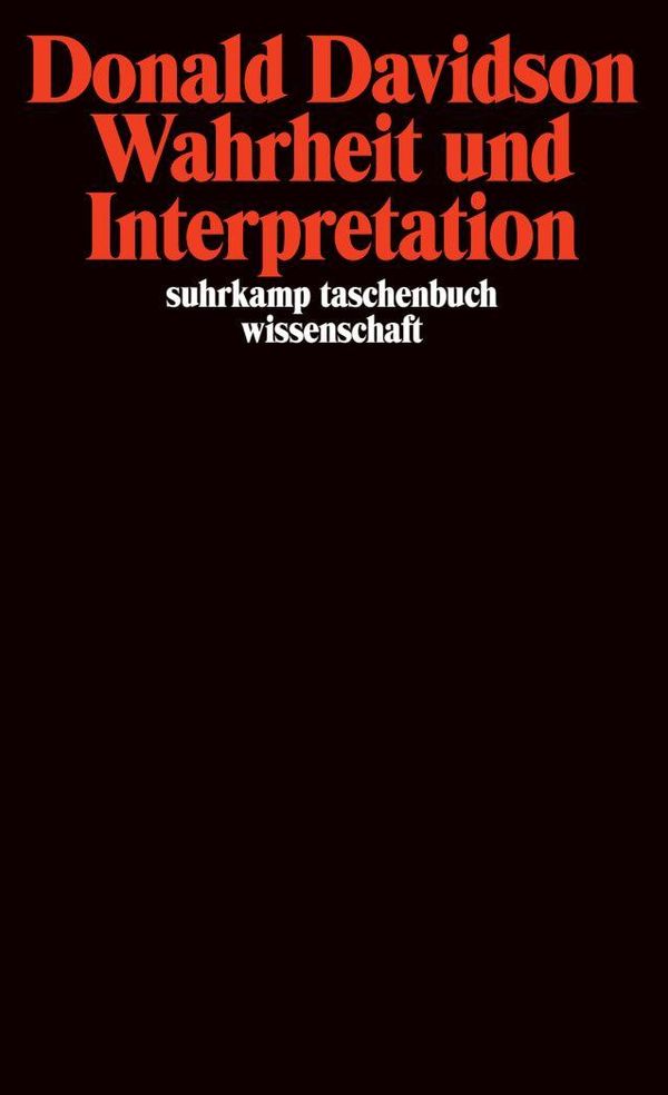 Wahrheit und Interpretation - Donald Davidson (Buch)