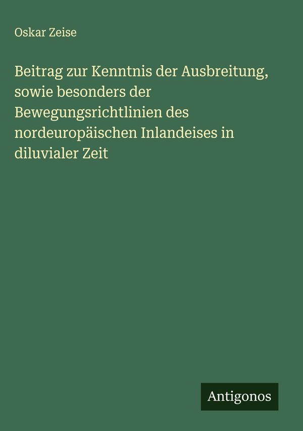 Beitrag zur Kenntnis der Ausbreitung, sowie besonders der Bewegungs...