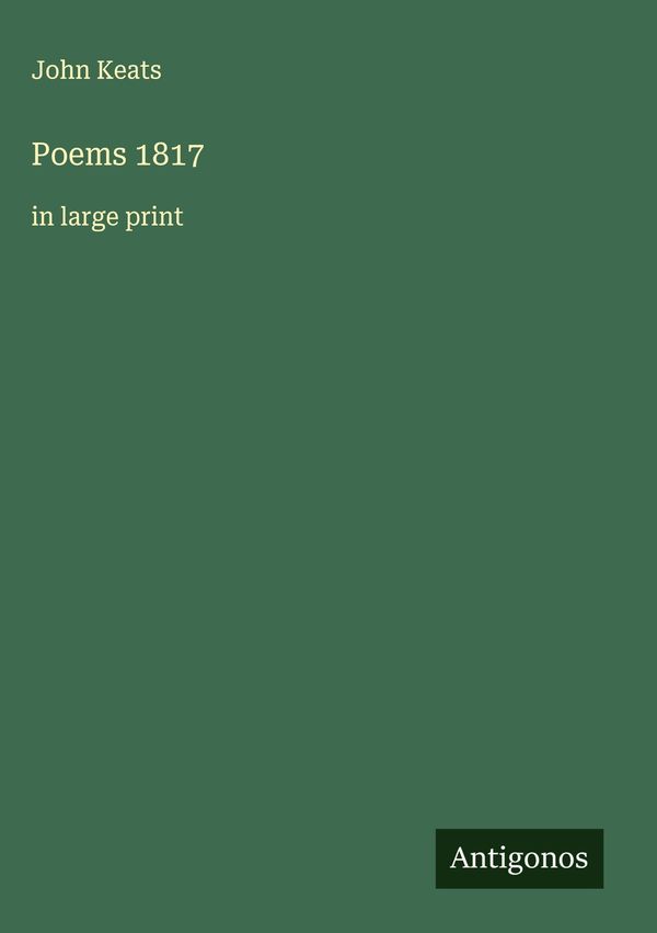 Poems 1817 - John Keats (Buch)