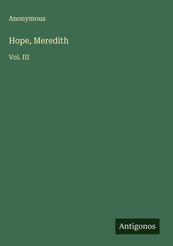 Hope, Meredith - Anonymous (Buch)