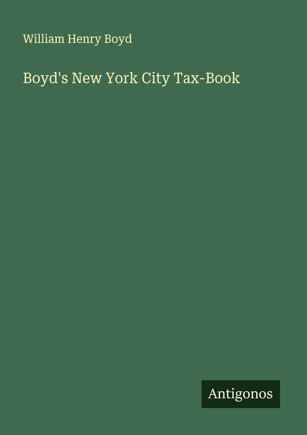 Boyds New York City Tax-Book - William Henry Boyd (Buch)