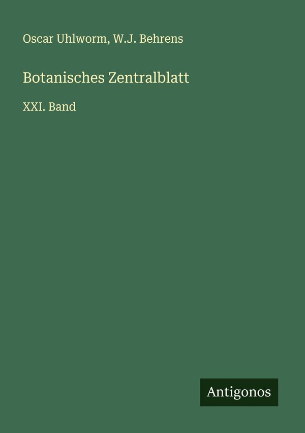 Botanisches Zentralblatt - Oscar Uhlworm (Buch)