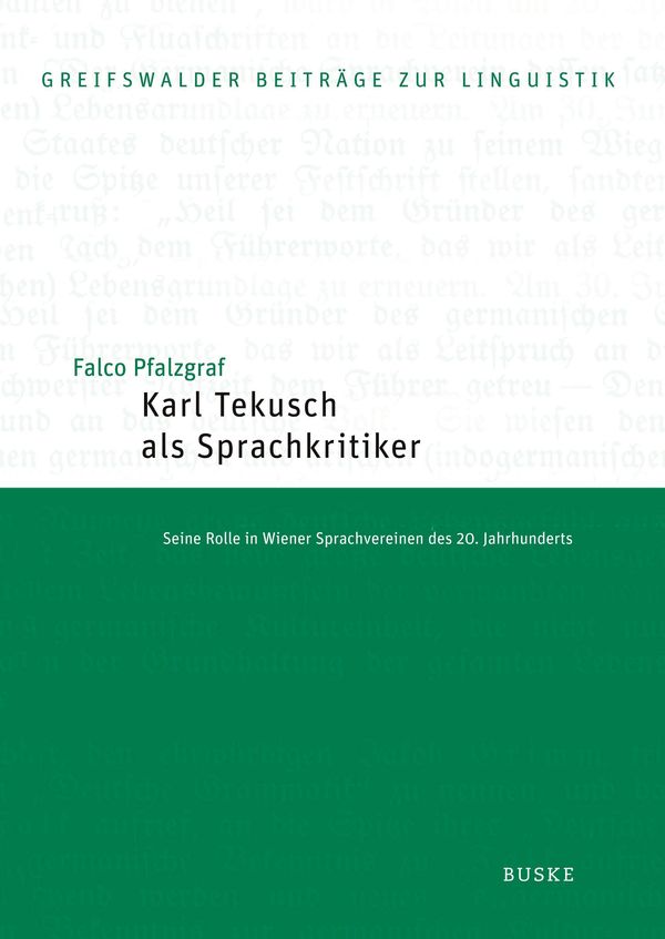 Karl Tekusch als Sprachkritiker - Falco Pfalzgraf (Buch)