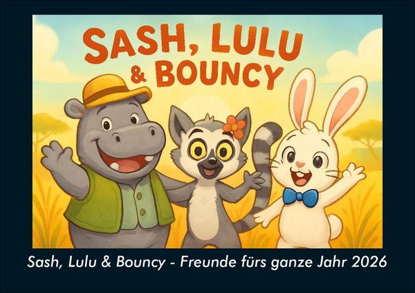Sash, Lulu & Bouncy - Freunde fürs ganze Jahr 2026 Fotokalender DIN...