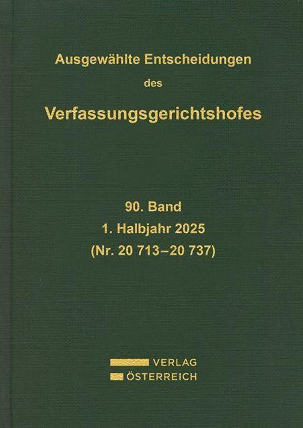 Ausgewählte Entscheidungen des Verfassungsgerichtshofes (Buch)