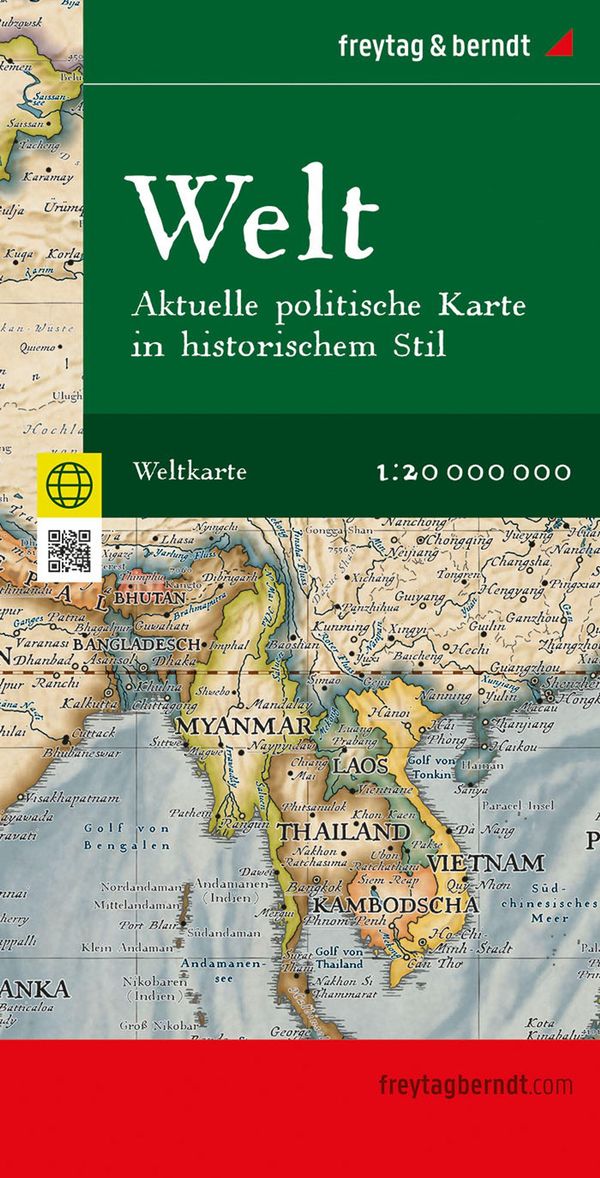 freytag & berndt Straßenkarte Weltkarte: Aktuelle politische Karte in historischem Stil 1:20 Mio.