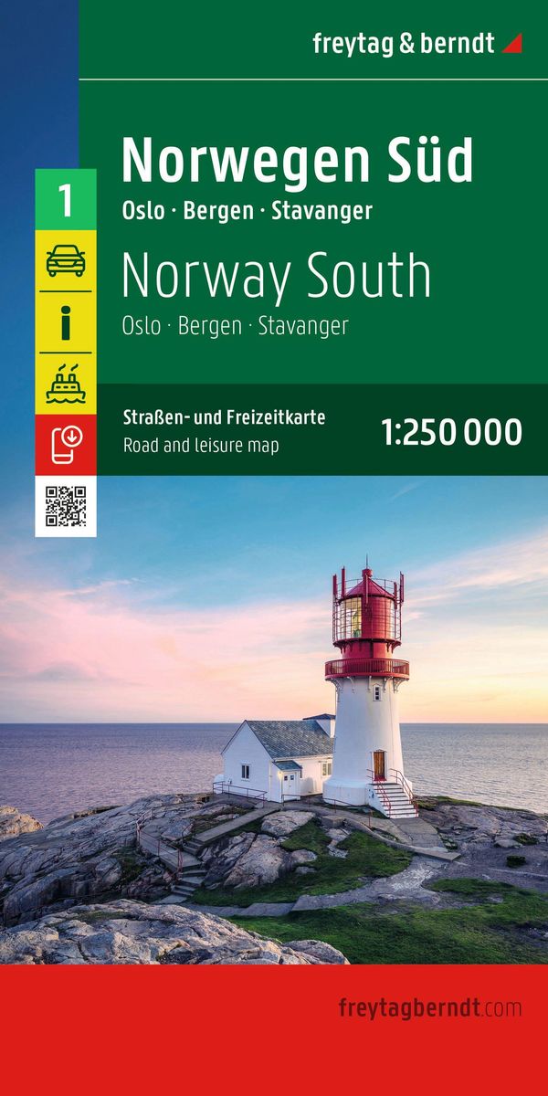 Norwegen Süd, Straßen- und Freizeitkarte 1:250.000, freytag & berndt