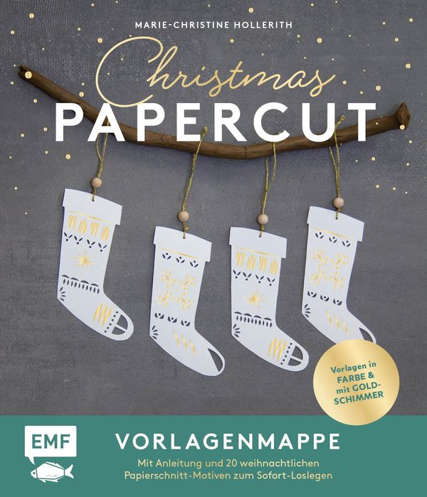 Set: Christmas Papercut - Die Vorlagenmappe mit Anleitung und 20 we...